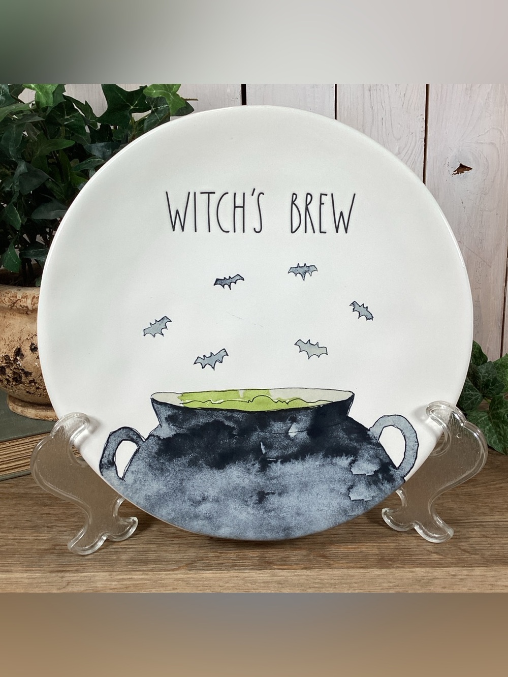 Rae Dunn WITCH’S BREW Halloween Cauldron 11” Ceramic Plate